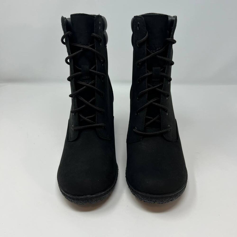 NWOT Timberland Women's Tillston High Heel Boots Size 7 Black Leather - Picture 9 of 13